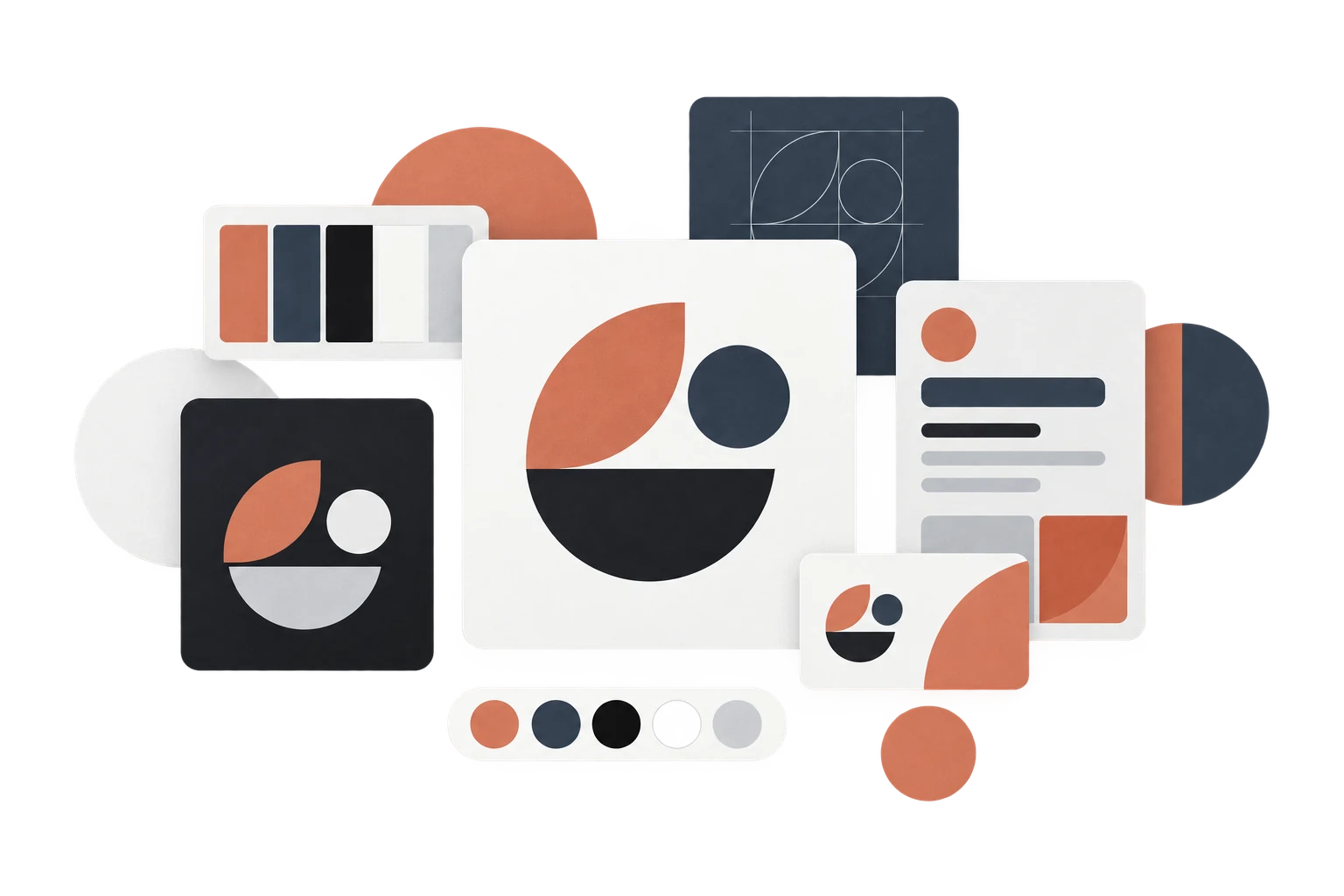 A modular identity system coming together for a new business.